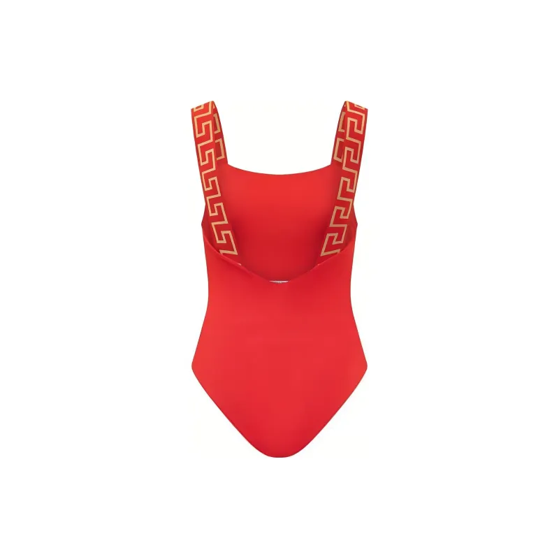 VERSACE Greca Border One-Piece Swimsuit 'Red'-1
