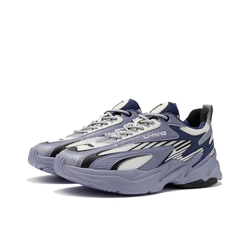 LiNing Meteor Cushioning, Slip Resistant, Abrasion Resistant, Rebound Low Top Casual Shoes Men's White Blue-2