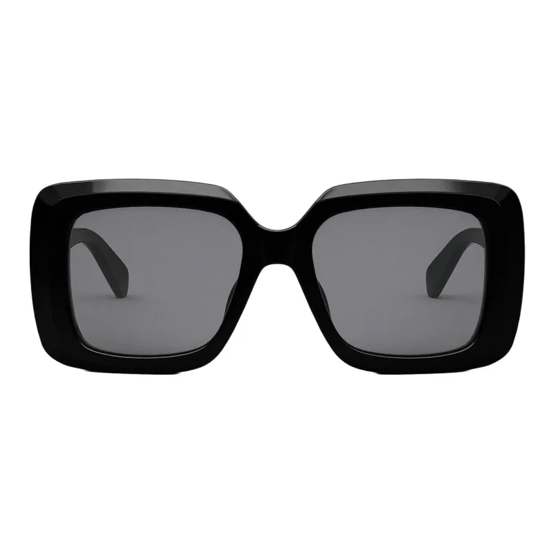 CELINE Acetate Square Sunglasses Unisex Black-1