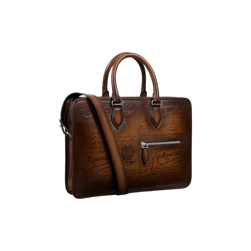 BERLUTI Leather Briefcases Mini Men's Brown-1