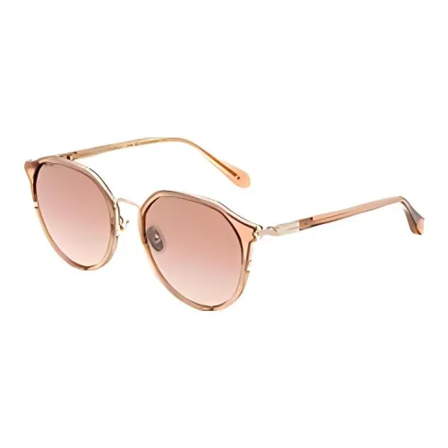 FERRAGAMO Plate Frame Irregular Shape Sunglasses Unisex Gold