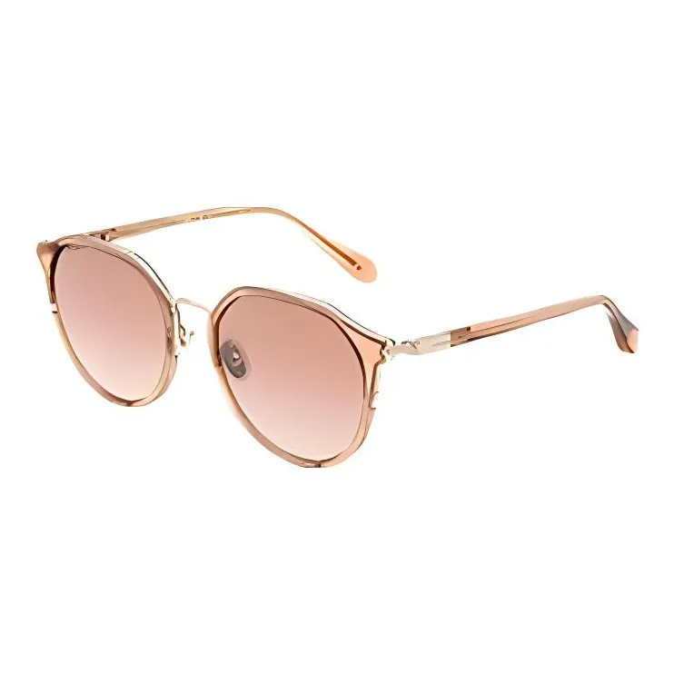 FERRAGAMO Plate Frame Irregular Shape Sunglasses Unisex Gold-0