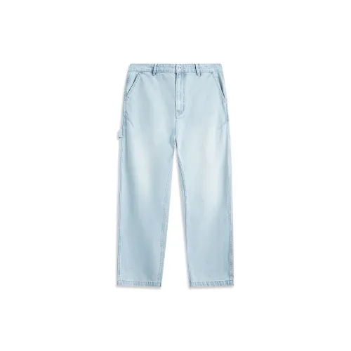 LiNing Sports Life Collection Jeans Men's Washed Blue Cow