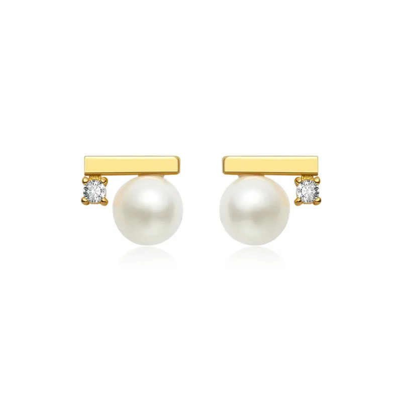 IDOKAWA Freshwater Pearl Stud Earrings Women's-1