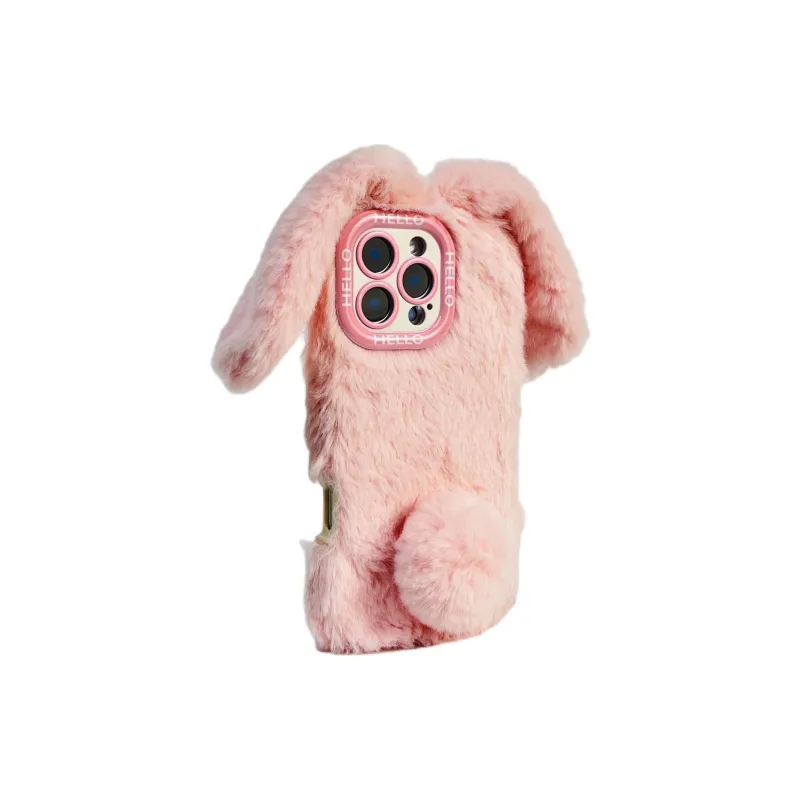 Sopi Plush Material Plush Bunnies Phone Cases Compatible With IPhone 16/15 Pro Max/Apple 13/14 Pro/Max-7