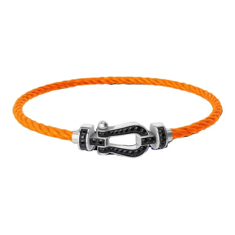 FRED White Gold Black Diamond Bracelets Women's Orange-0