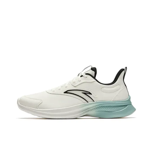 Anta Hydrogen Run Anti-Slip Wear-Resistant Low-Top Running Shoes Men's White Black