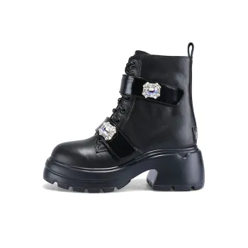 IiJin Short Martin Boot Women's Black