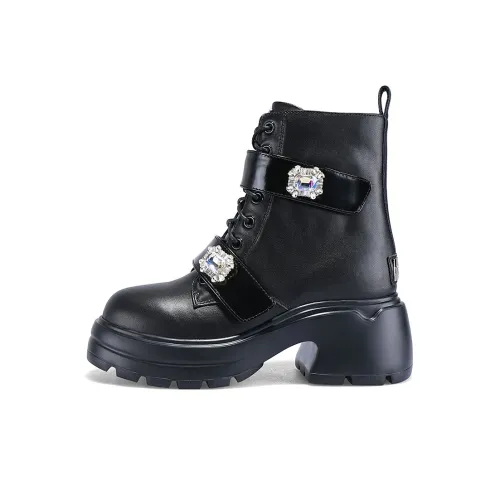IiJin Short Martin Boot Women's Black