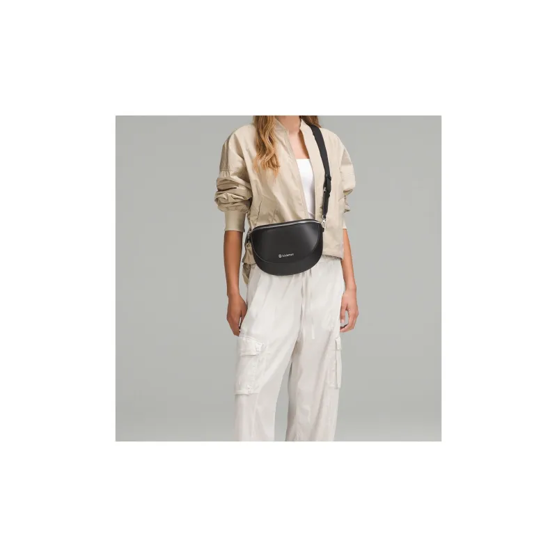 Lululemon Artificial Leather Shoulder Bag, Crossbody Bag Regular Women's Black-4