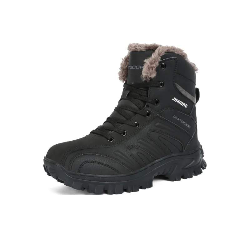 King Jinmai Warm Slip Resistant Short Mid Calf Snow Boots Men's-4