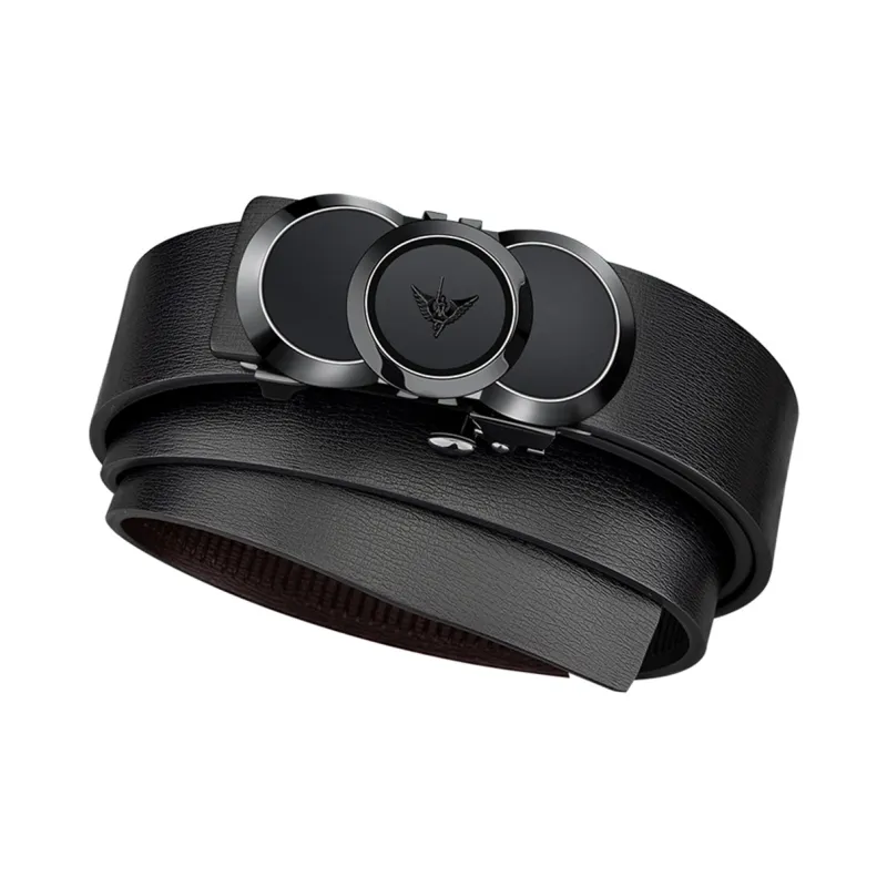 WilliamPOLO Cow Leather Leather Belts Men's Black Width 3.4cm-1