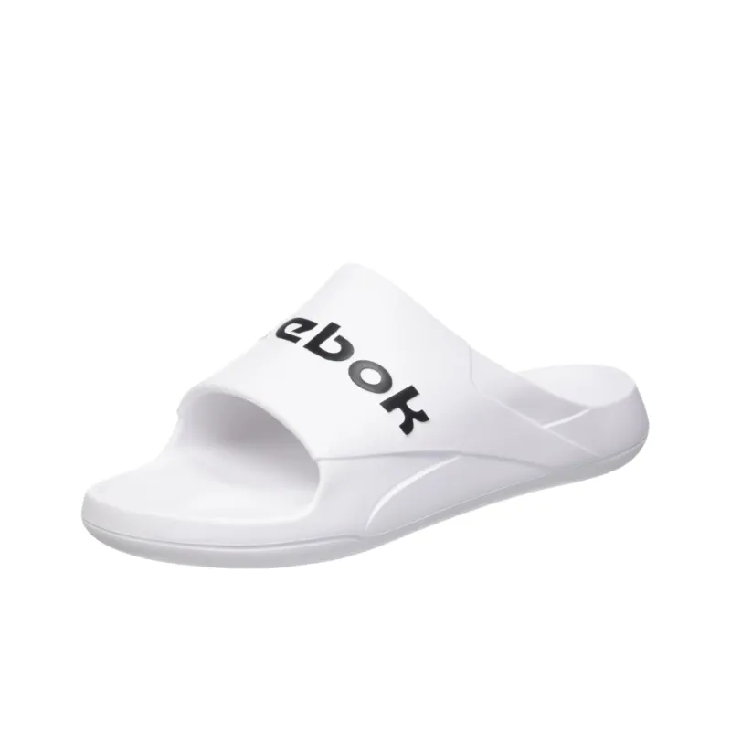Reebok Clean Slides Collection Rubber Sole Slip Resistant Abrasion Resistant Slide Slippers Unisex White-0