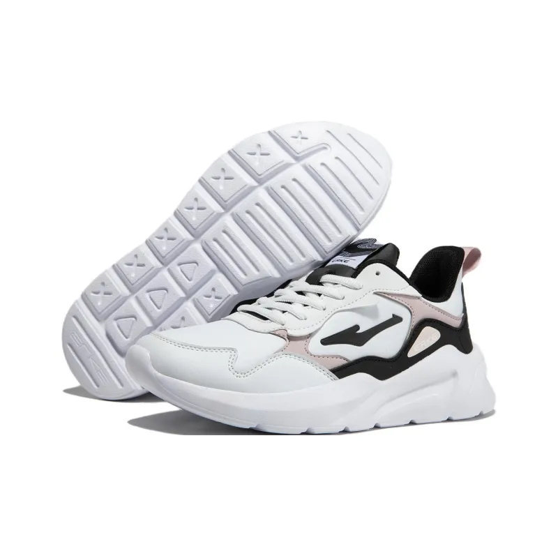 Erke Low Top Running Shoes Women's White Black-7