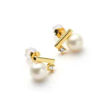 IDOKAWA Freshwater Pearl Stud Earrings Women's