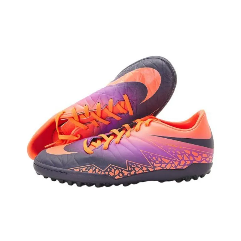 Nike Hypervenom Phelon 2 TF Turf Anti Slip Wear Resistant Soccer Shoes Men's Orange Purple Black-4