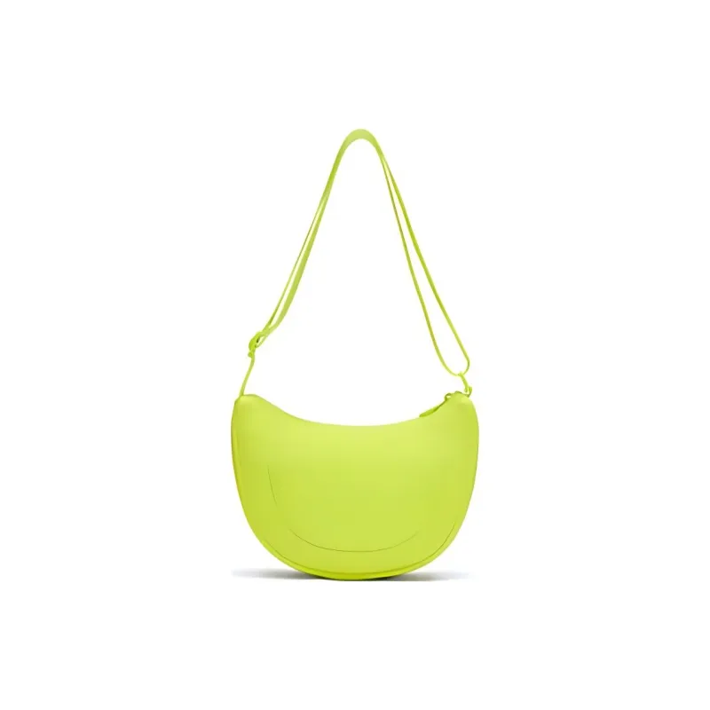 LACOSTE Fabric Shoulder Bag, Crossbody Bag, Handbag Small Size Women's Green Yellow-1