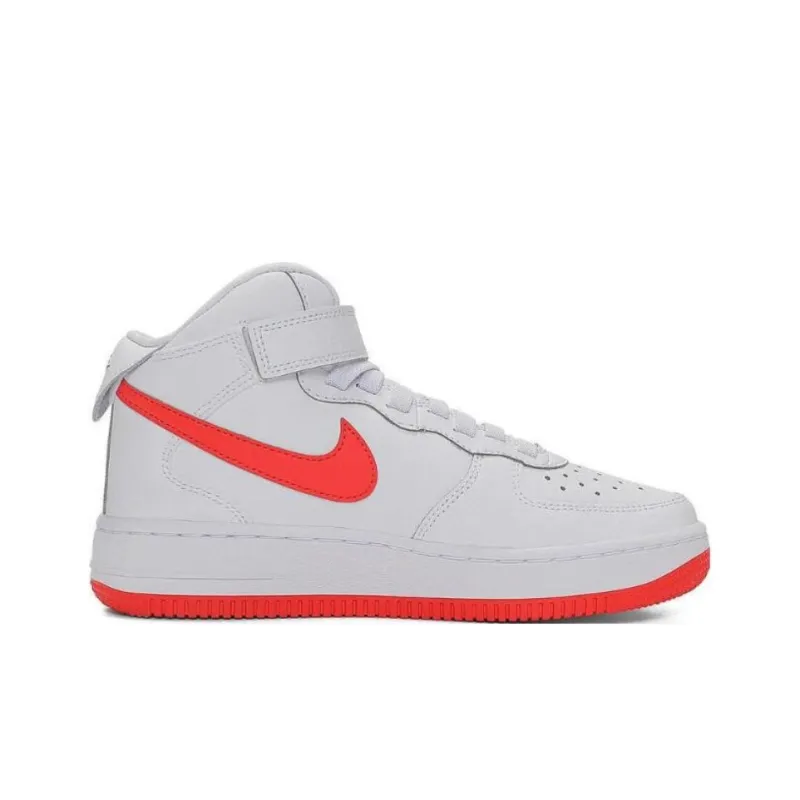 Nike Air Force 1 Anti Slip Wear Resistant Mid Top Kids' Skateboarding Shoes White Teenagers-1