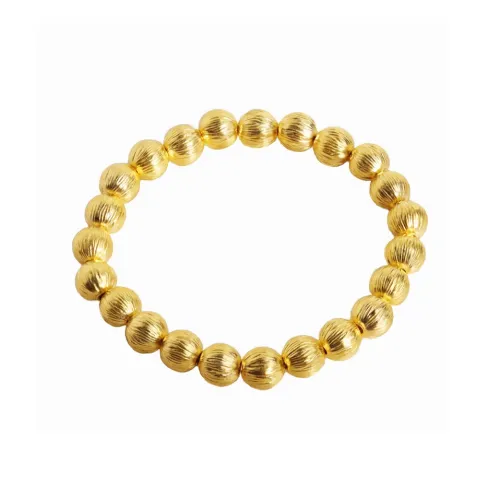 KING TAI SANG Lantern Bead Fortune Bead Elegant And Versatile Solid Gold Fixed Price Gold Bracelet Women's