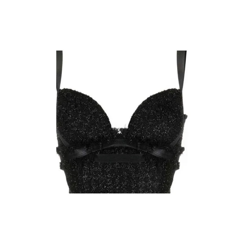 VERSACE Tweed Corset Top-4