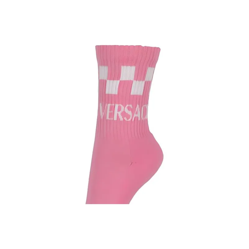 VERSACE Mid-Calf Socks Women's 1 Pack Pink-1