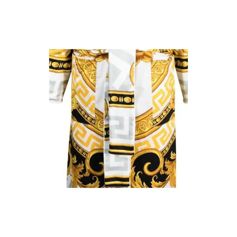 VERSACE Barocco print Belted Coat-3