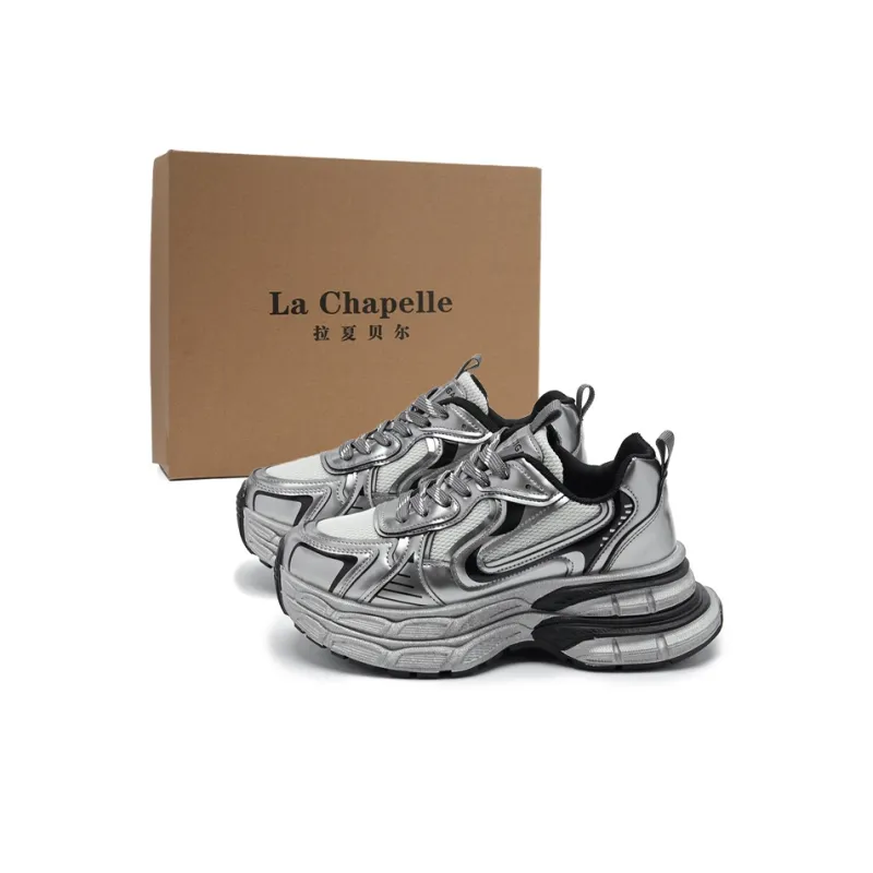 La Chapelle Height Increasing Abrasion Resistant Low Top Chunky Sneakers Women's-6