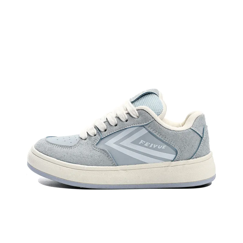 Feiyue Slip-Resistant Waterproof And Breathable Low-Top Skateboard Shoes Women's Multicolor Light Blue-0