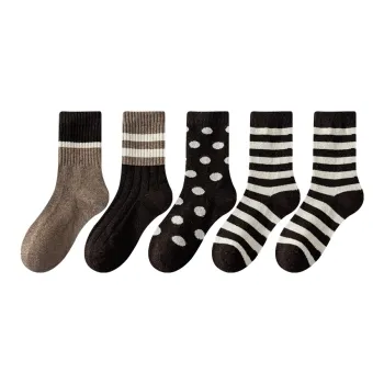MIIOW Mid Calf Socks Women's 5 Pack