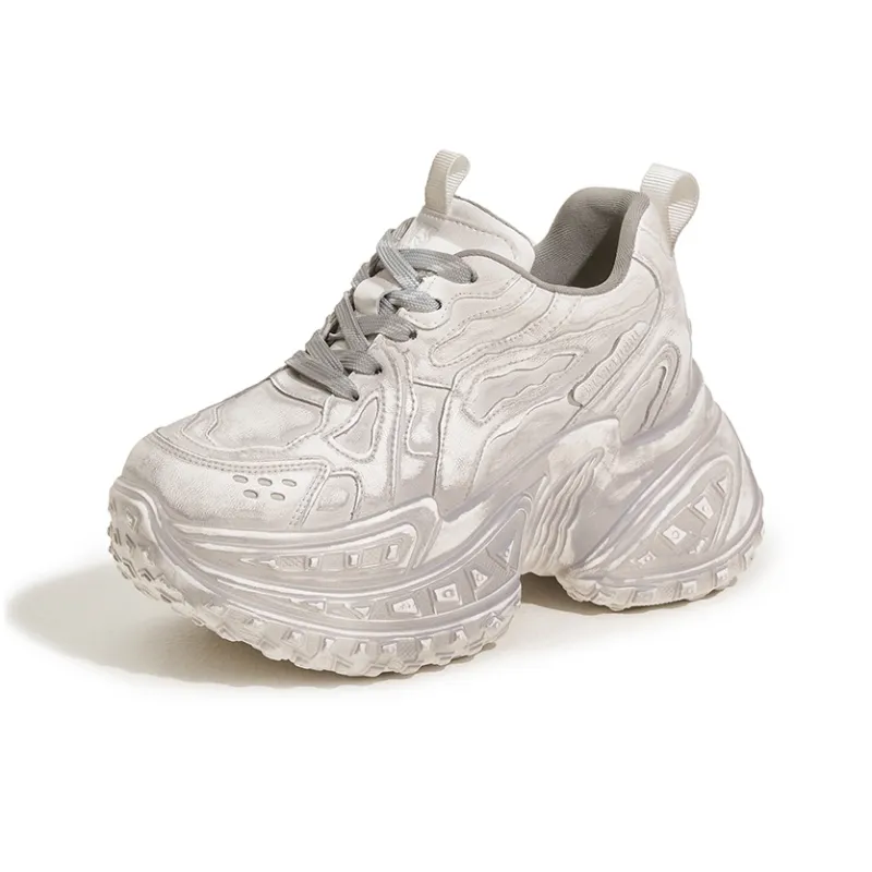 GIGIRYO Cushioning Abrasion Resistant Lightweight Height Increasing Mat Low Top Chunky Sneakers Women's-1