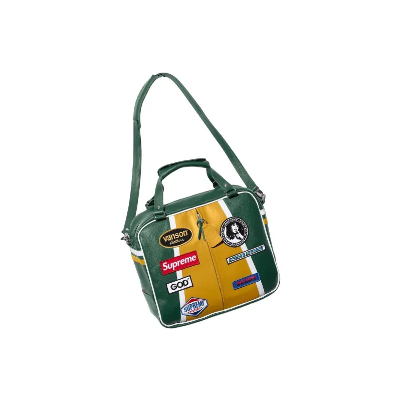 Supreme Cow Leather Shoulder Bag Crossbody Bag Handbag Regular Unisex Green-5