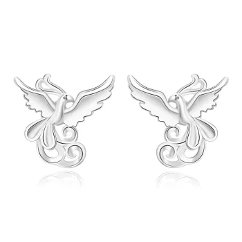 Lao Feng Xiang S999 Fine Silver Pair Of Stud Earrings Women's