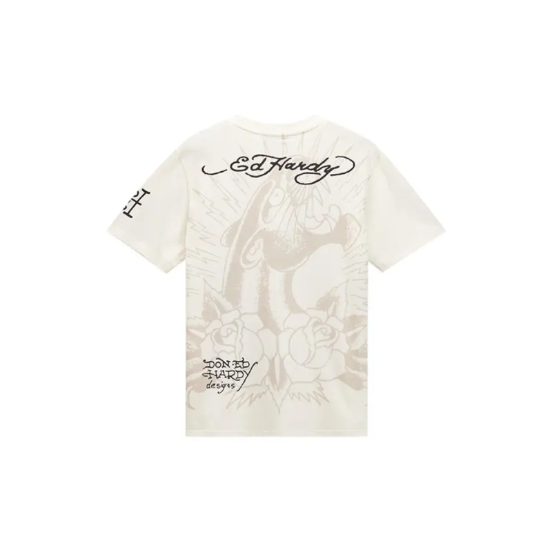 Ed Hardy SS25 T Shirt Men's Ivory White-1