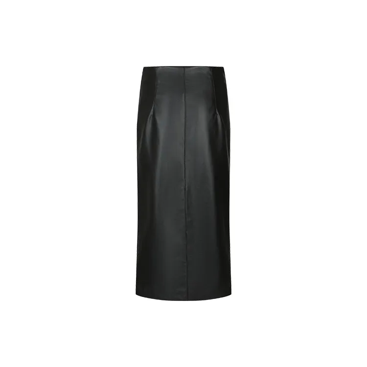 URBAN REVIVO Leather Long Skirts Women's-5