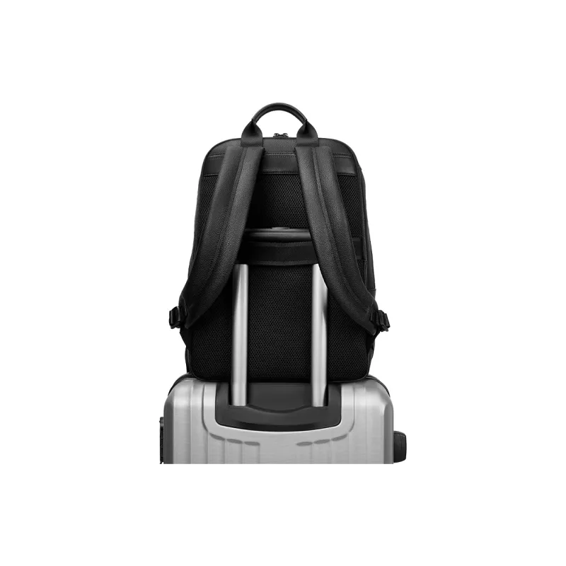 PIERRE CARDIN Cow Leather With Synthetic Leather Backpack Large Size Men's Black-5