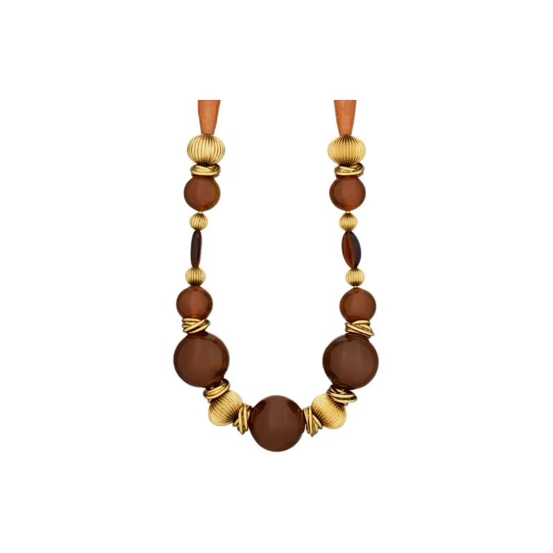 SAINT LAURENT Rosewood Necklaces Unisex Copper Gold-0