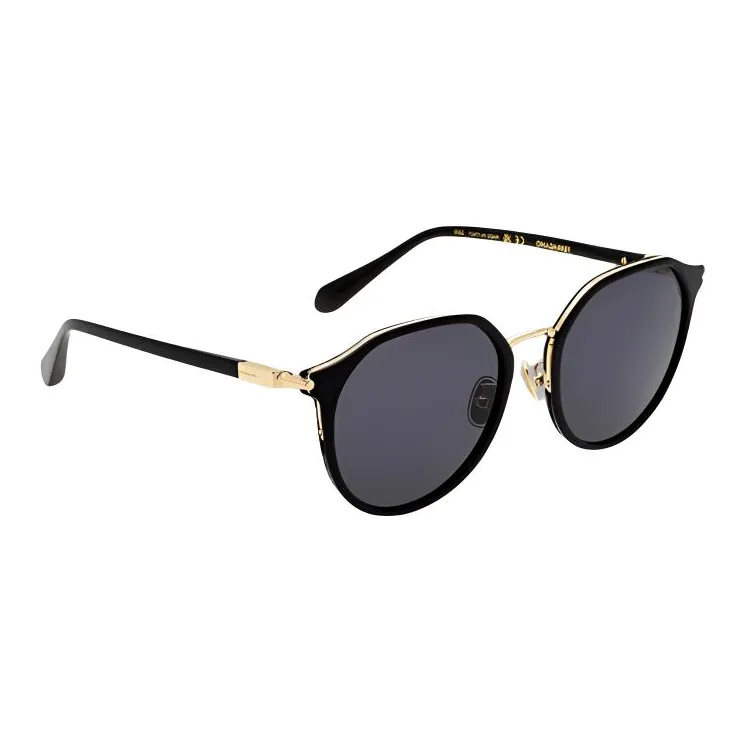 FERRAGAMO Plate Frame Irregular Shape Sunglasses Unisex Black-1