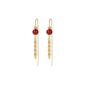 Old Qingyun Silver Building 990 Silver Drop Earrings Women's