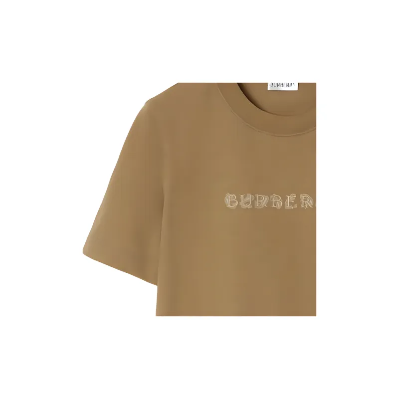 Burberry Logo Embroidered Crewneck T Shirt-5