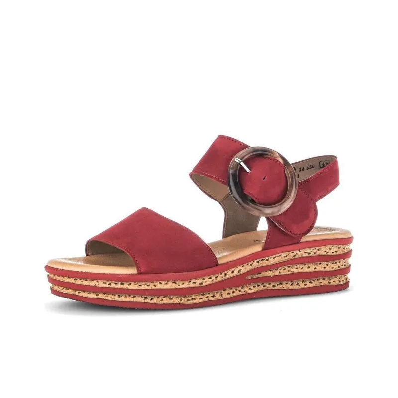 Gabor Fashion Strap Sandals 4.5cm Women's Red-1