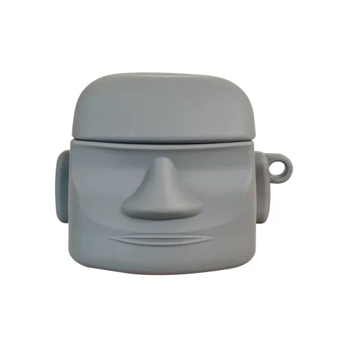 CHRROTA Compatible With Redmi Buds 5 Pro Silicone Gray Stone Bluetooth Headphone Protective Case Cartoon Headphone Case