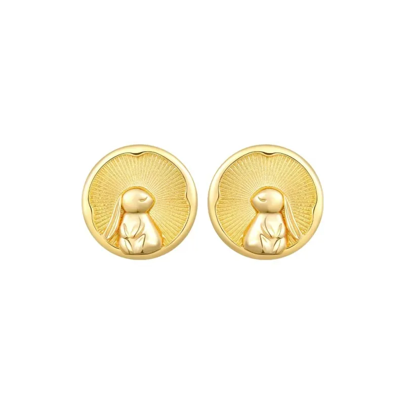 Social Talent Copper Gold Plated 18K 925 Sterling Silver Needle Stud Earrings Women's Gold-4
