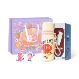 Pink Cup+Purple Shopping Bag+Random Sticker