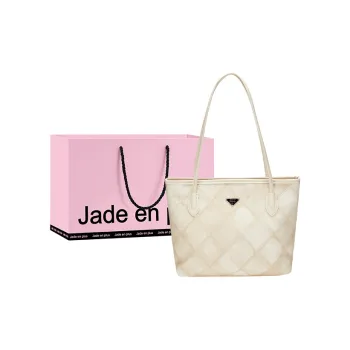Jade En Plus PU Shoulder Bag Regular Women's Ecru Black Tea