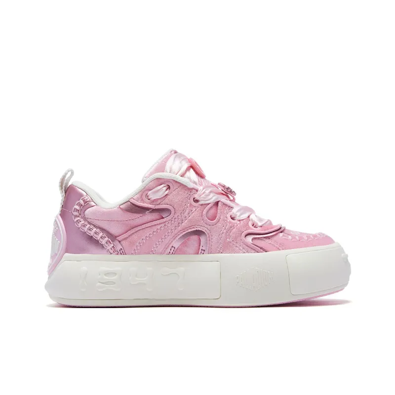 Palladium Anti Slip Wear Resistant Low Top Skateboard Shoes Unisex Light Pink-1