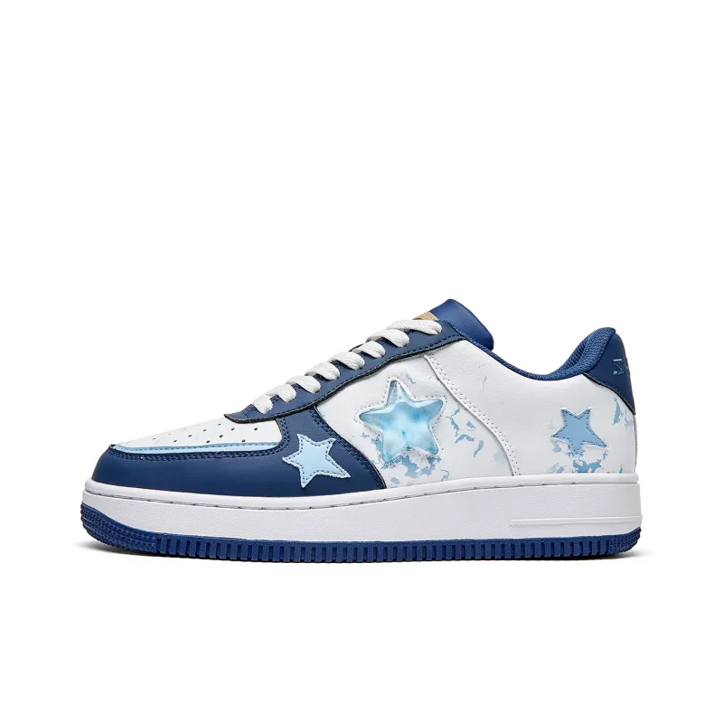 VOIT Skateboard Shoes Unisex Low Top White/Ocean Blue-1
