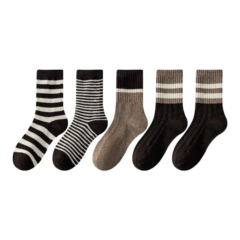 MIIOW Mid Calf Socks Women's 5 Pack-12