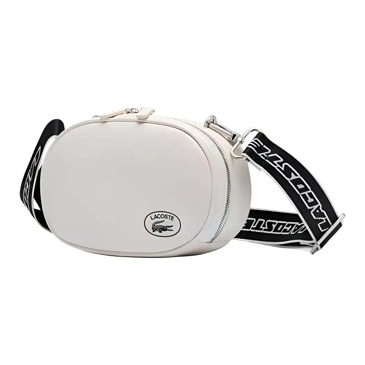 LACOSTE Cow Leather Shoulder Bag Crossbody Bag Medium Size Women's White-1