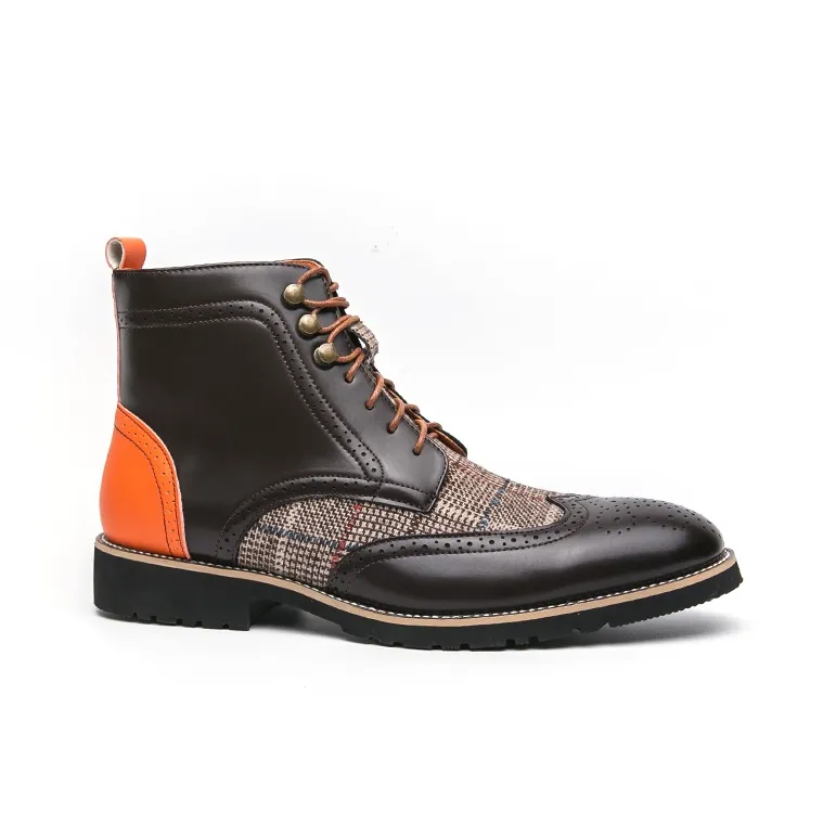 Jerden Smith Work Boots Men High Top Black/Brown-7