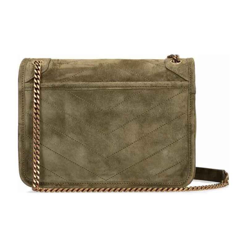 SAINT LAURENT Niki Calfskin Shoulder Bag Women's Dark Olive Green-2